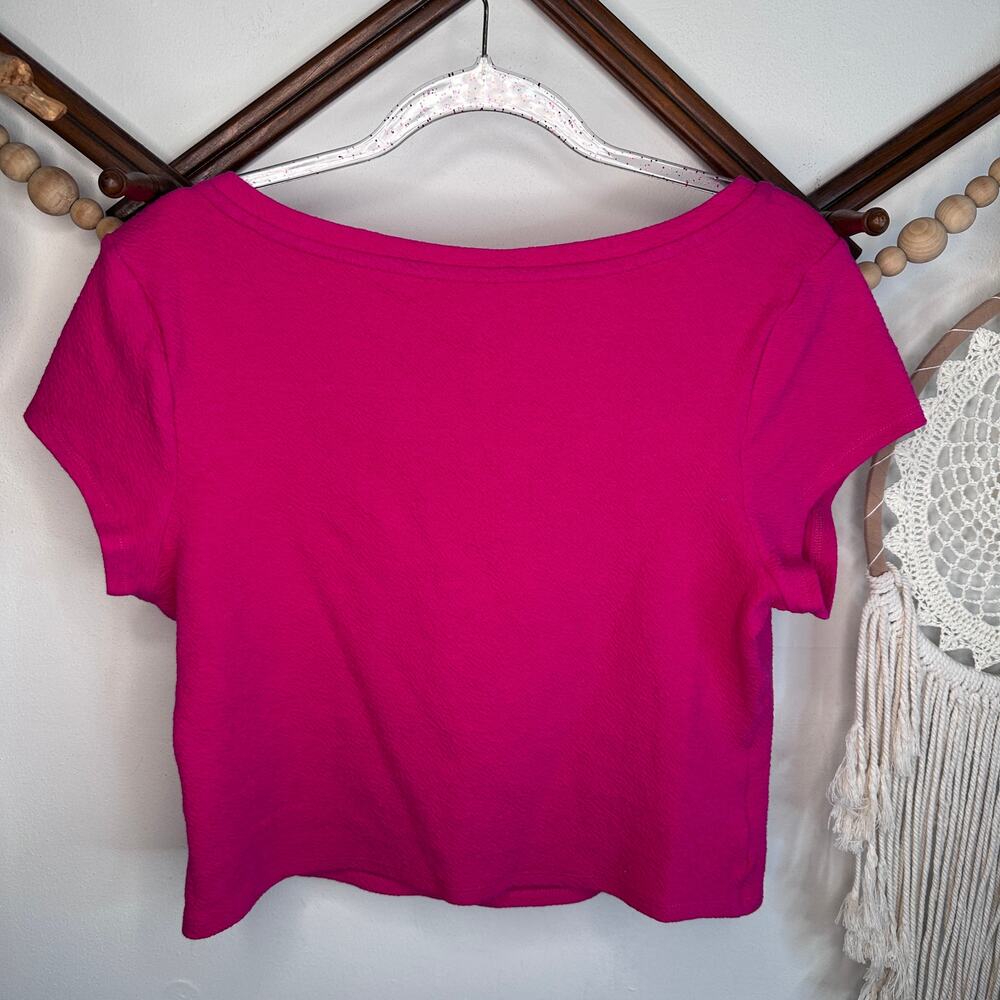 NEW Anthrpologie Pink Sweetheart Crop Top - Picture 3 of 3